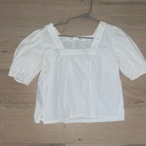 White Square neck blouse- Never a Wallflower - S
